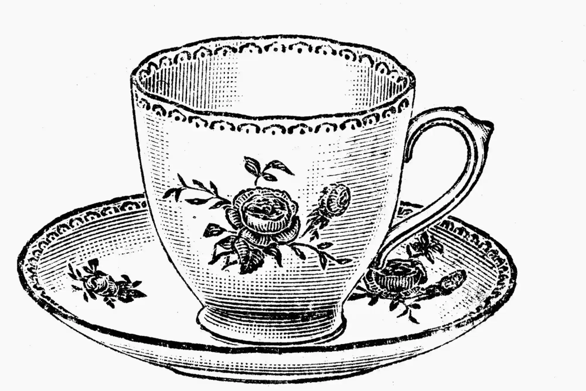 Old Fashioned Tea Cup Drawing